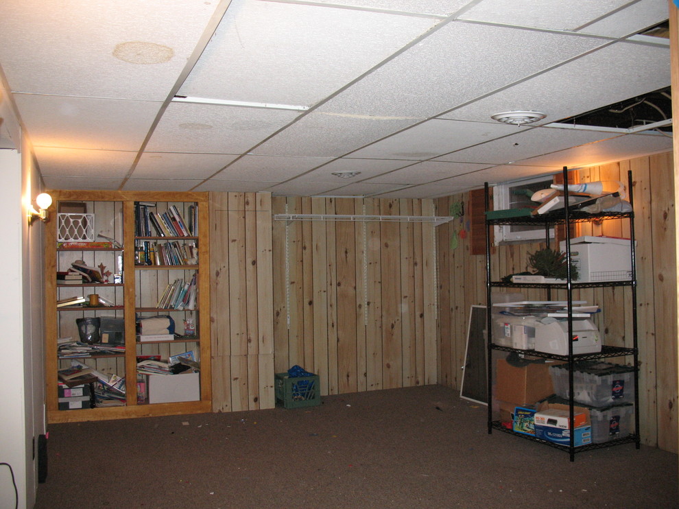 Cozy Home Theater, Basement Family Room - BEFORE